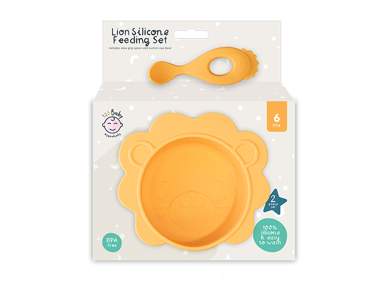 Lion Themed Silicone Feeding Set